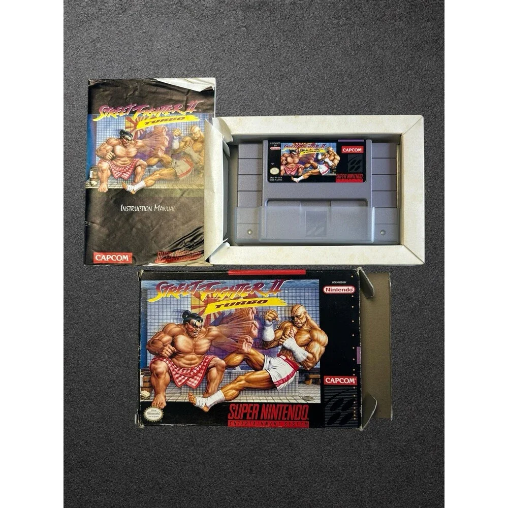 Street Fighter II Turbo (Super Nintendo SNES, 1993) CIB Complete Box Game Manual